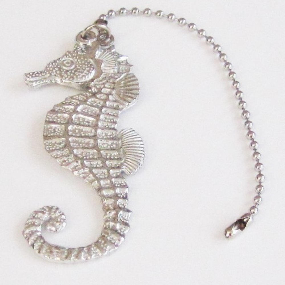 Handmade  pewter  &  stainless  steel  Seahorse  ceiling  fan  pull